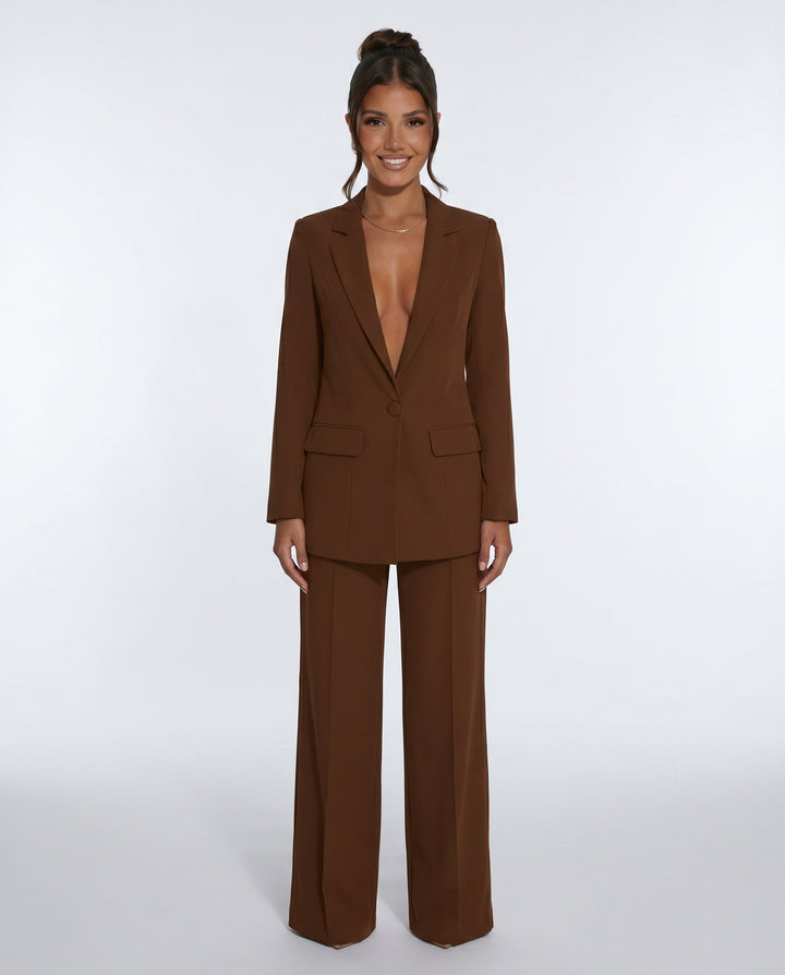 Ravelle | Longline Tailored Wide-Leg Trouser Suit