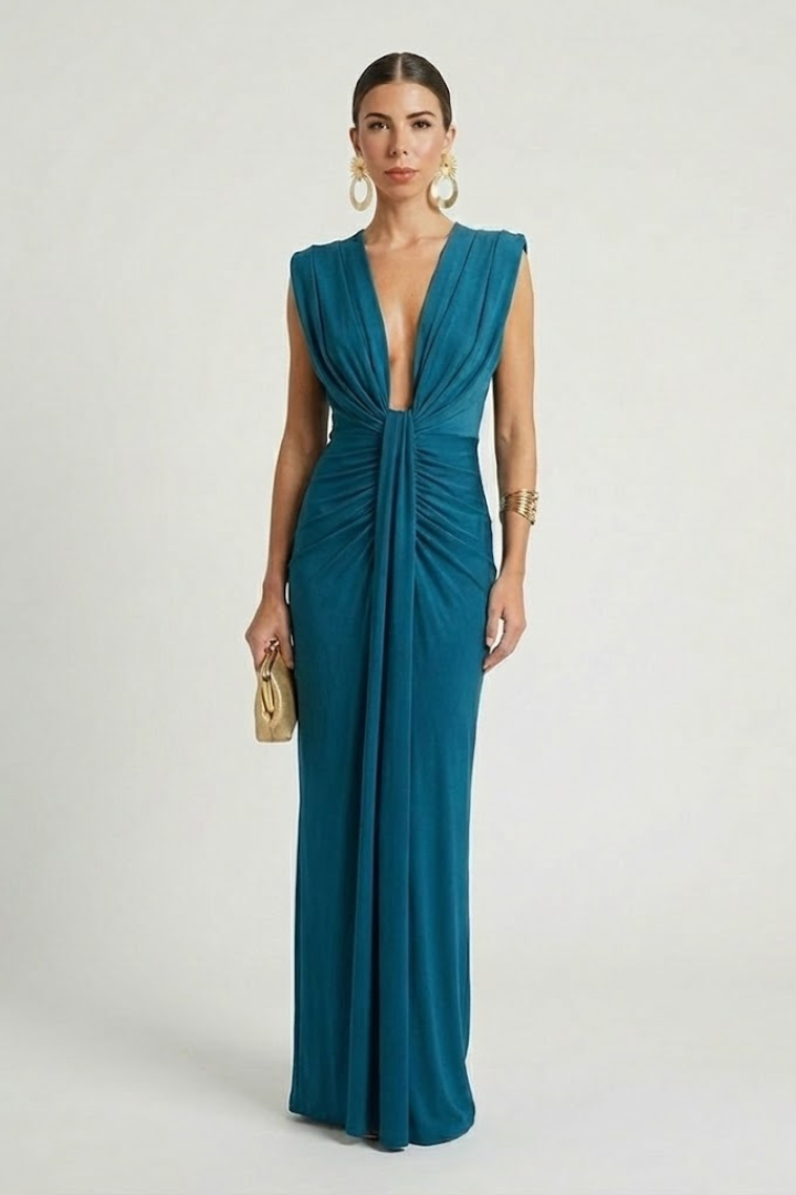 Leona | Pleated Elongated Maxi Dress
