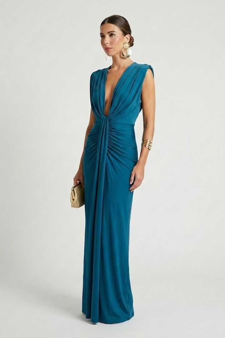 Leona | Pleated Elongated Maxi Dress