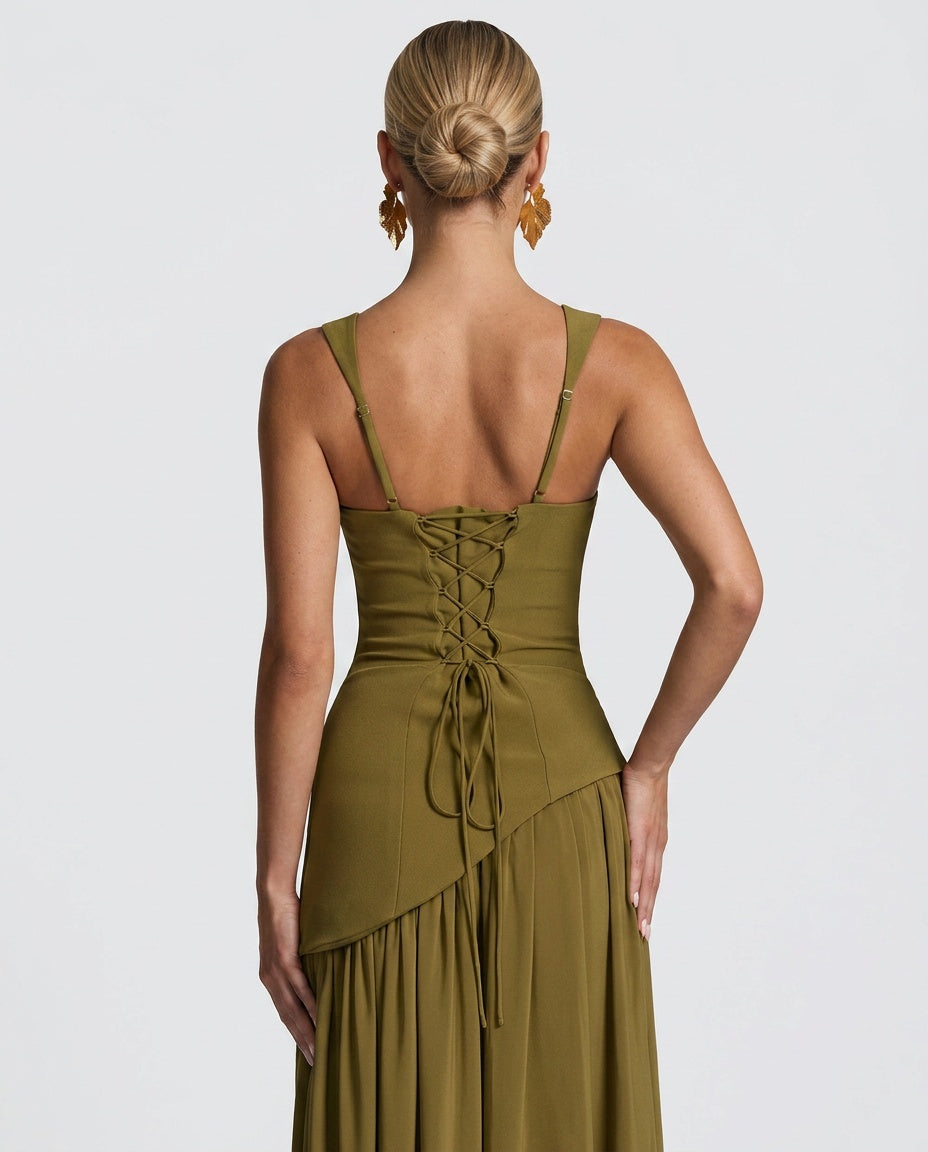 Nina | Strapless Ruched Maxi Dress