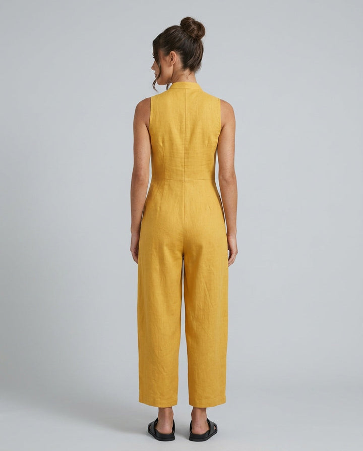 Harper | Linen-Blend Sleeveless Loose Jumpsuit