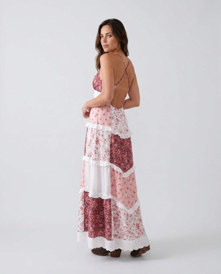 Thea | Spaghetti Strap Open Back Maxi Dress