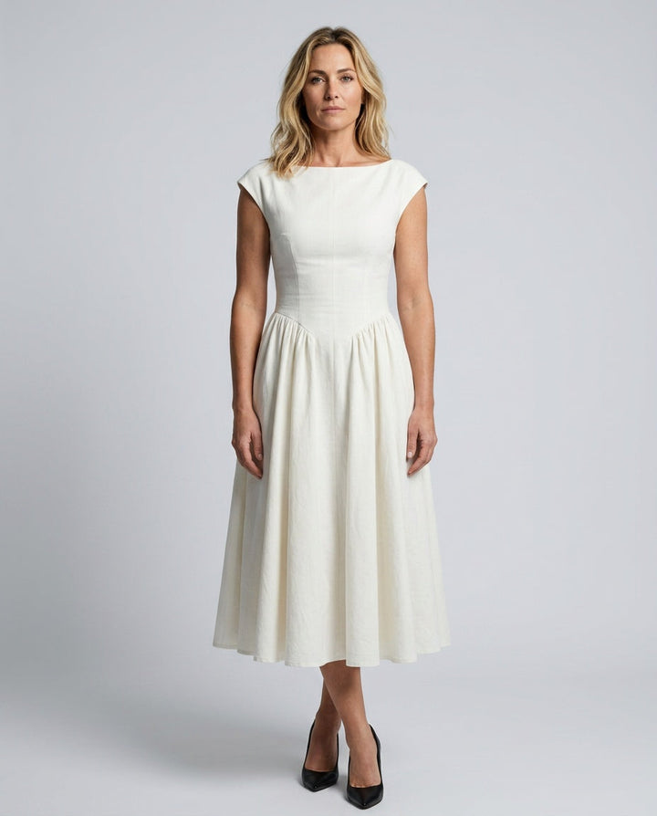 Celeste | Full-Skirt Midi Dress