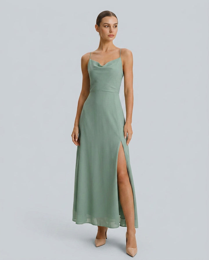 Cayla | Backless Spaghetti Strap Slip Maxi Dress