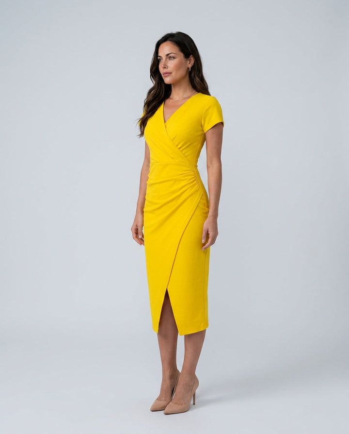 Eugenia | Draped Wrap Midi Dress