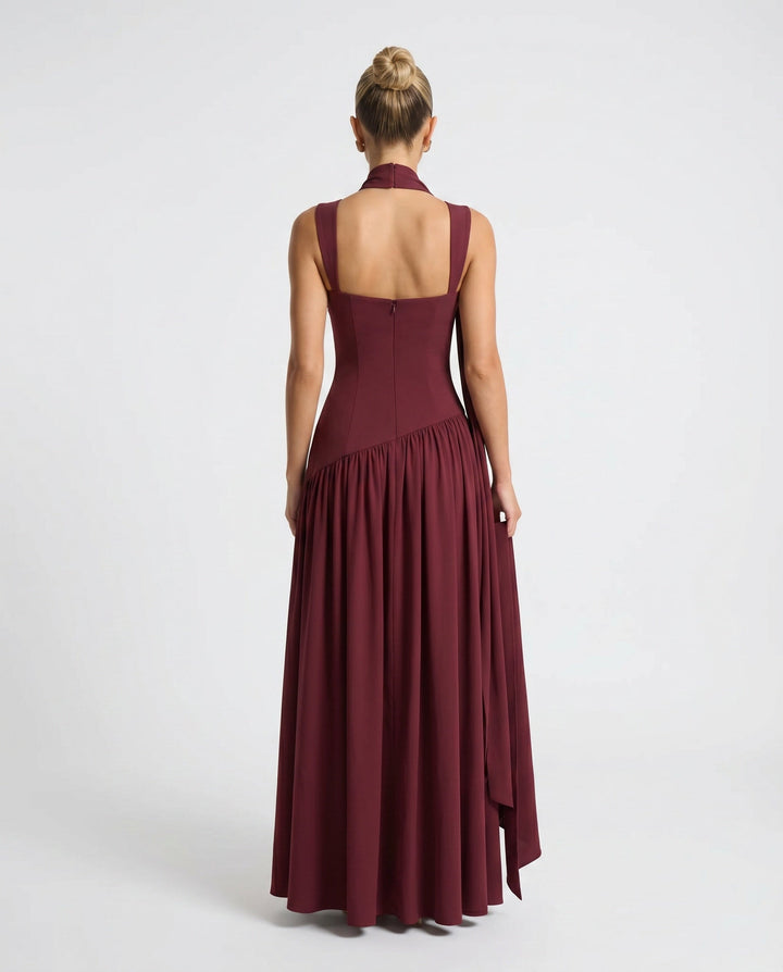 Ines | Basque Waist Lace-Up Maxi Dress
