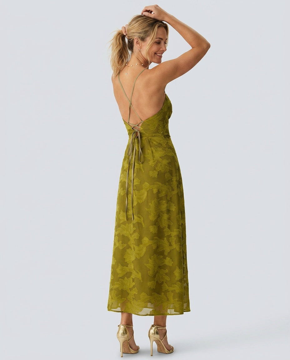 Giselle | Floral Ruched Backless Slip Maxi Dress