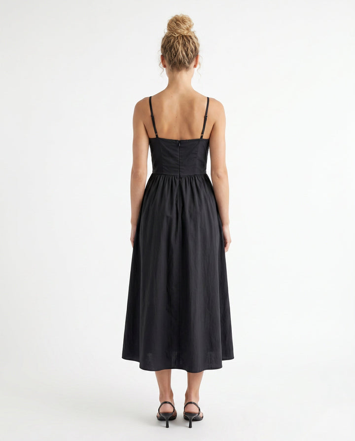 Layla | Spaghetti Strap Low Back Midi Dress