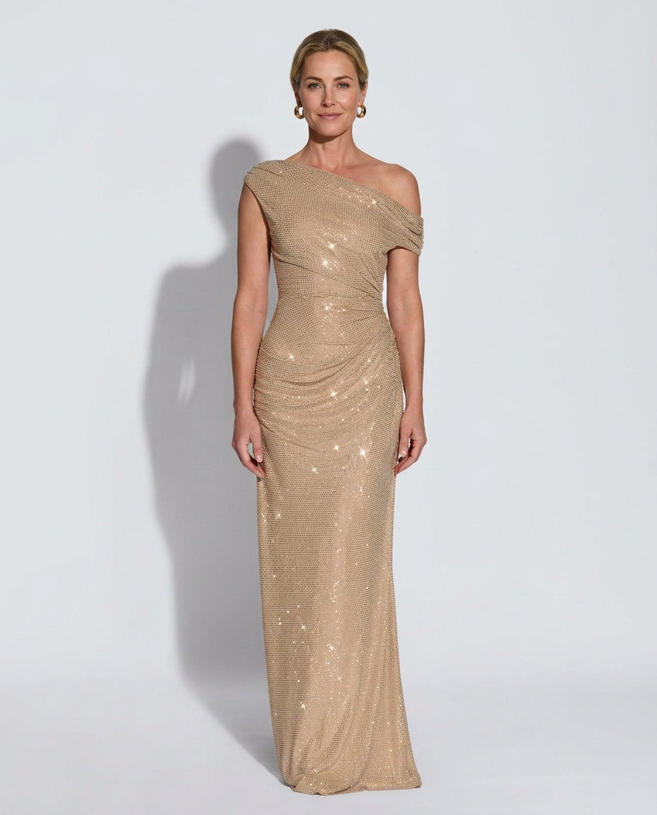 Lena | Strapless Ruched Maxi Dress