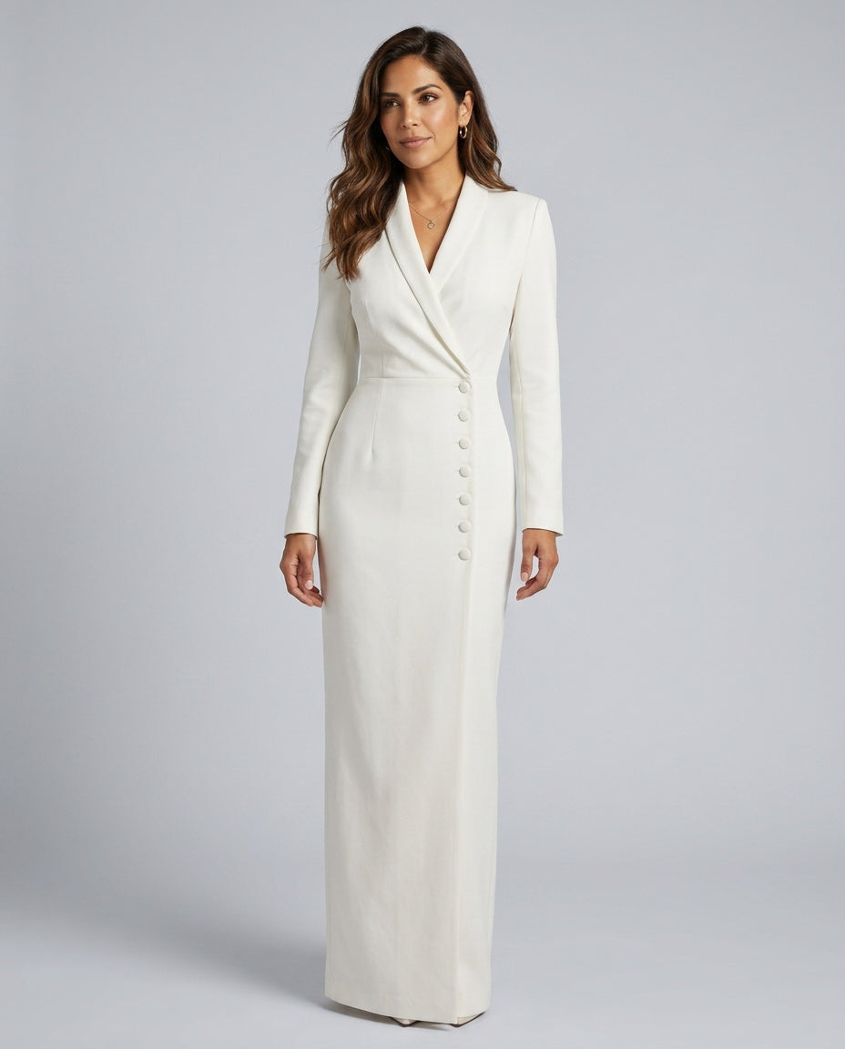 Cleona | Long Sleeve Formal Maxi Dress