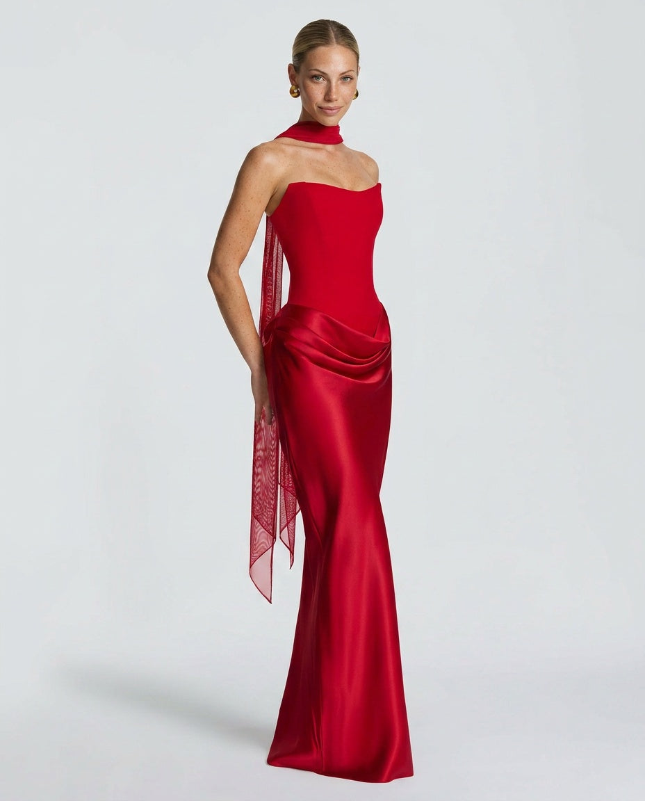 Ivy | Lace-Up Corset Maxi Dress
