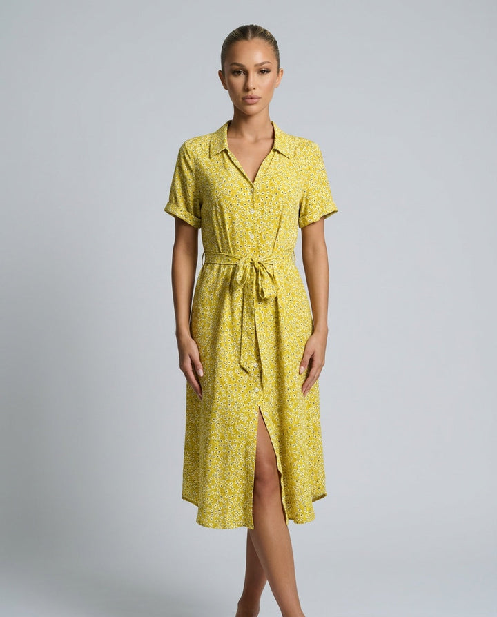 Vivienne | Floral Button-Front Midi Dress
