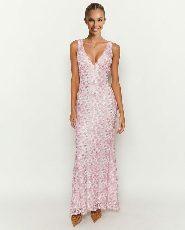 Farida | Lace-Trim Maxi Dress