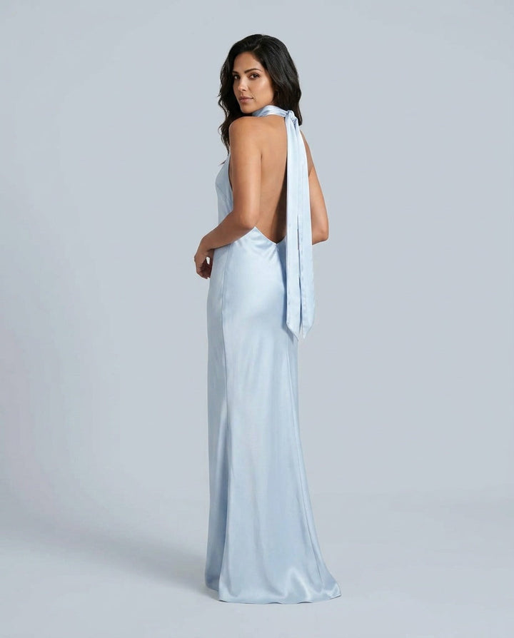 Winnie | Satin Halter Maxi Dress