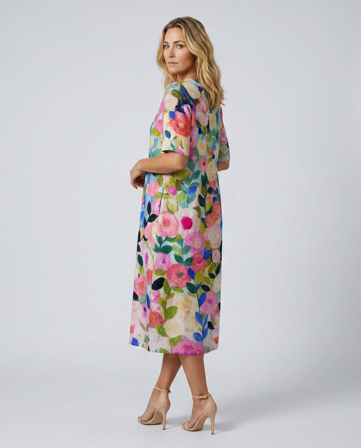 Fiona | Floral Print Midi Dress