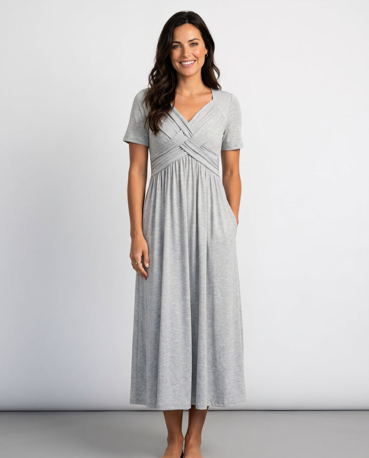 Noor | V-Neck Casual Midi Dress