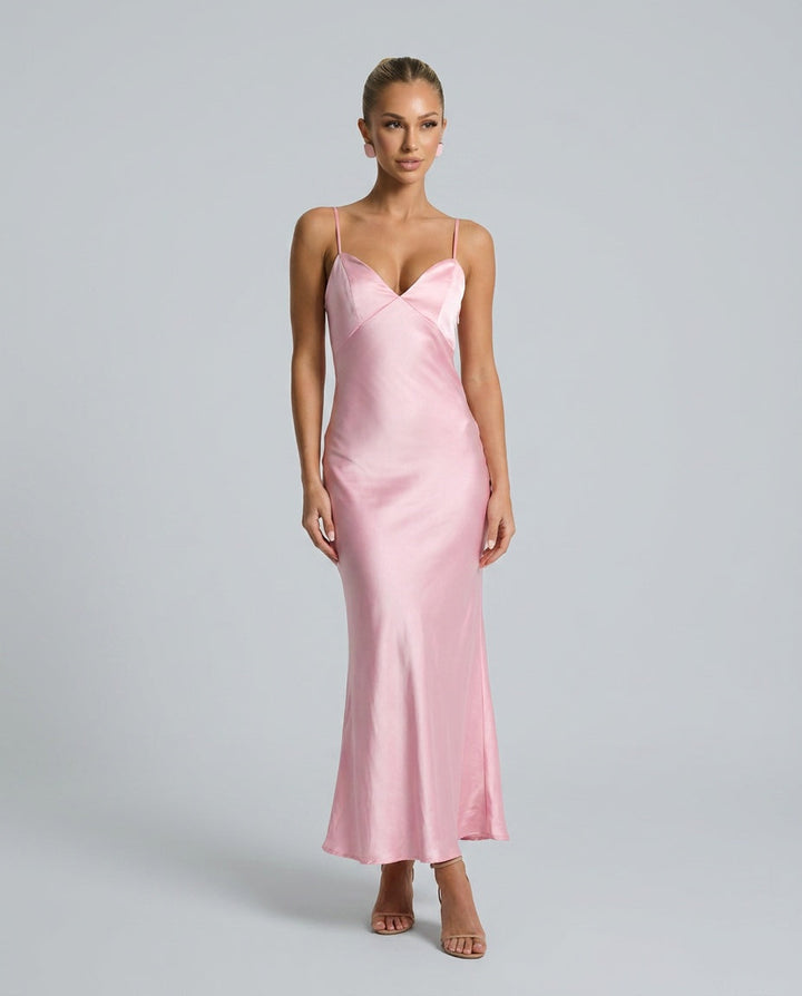 Anais | Strappy Satin Slip Maxi Dress