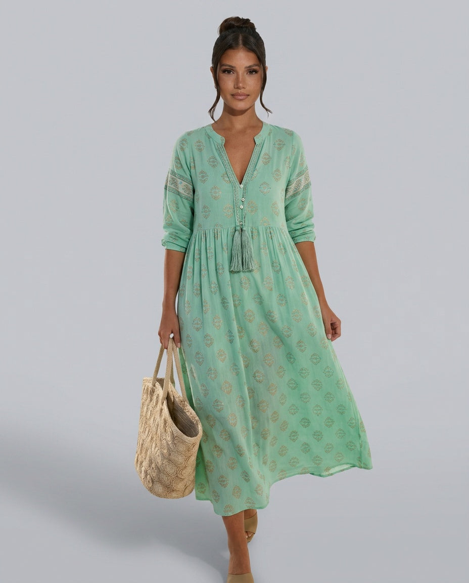 Tatum | Boho Pocket Midi Dress