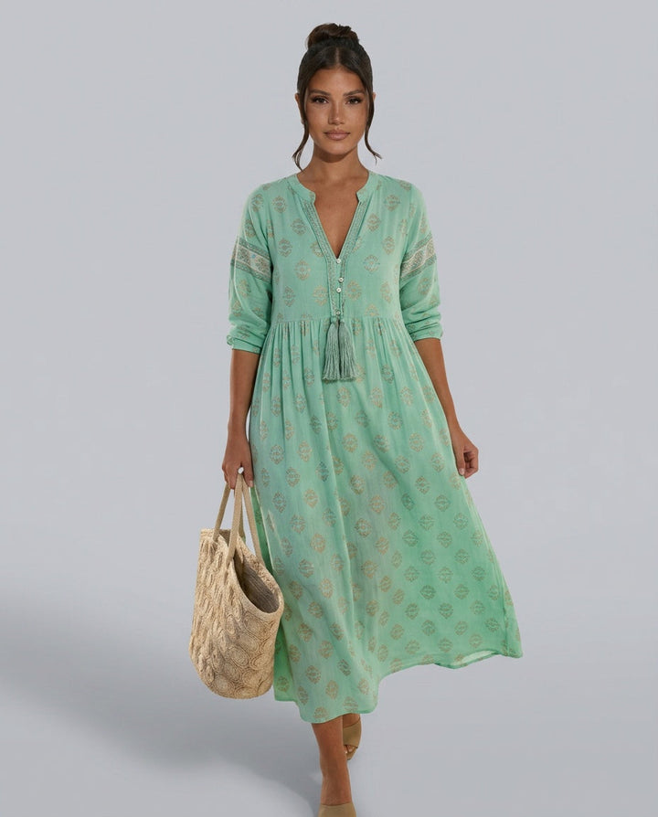 Tatum | Boho Pocket Midi Dress