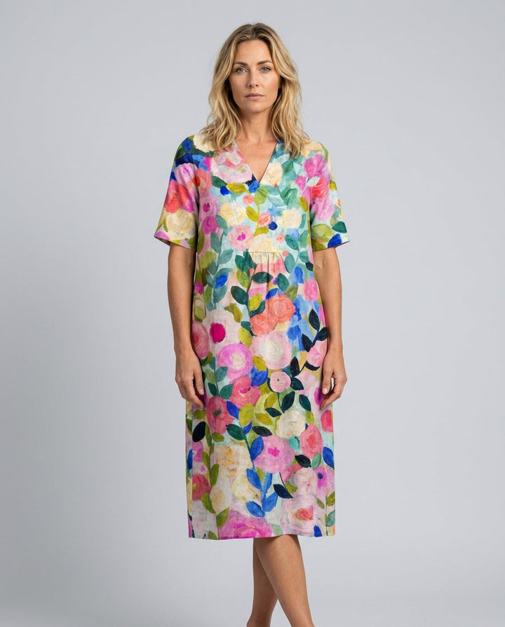 Fiona | Floral Print Midi Dress