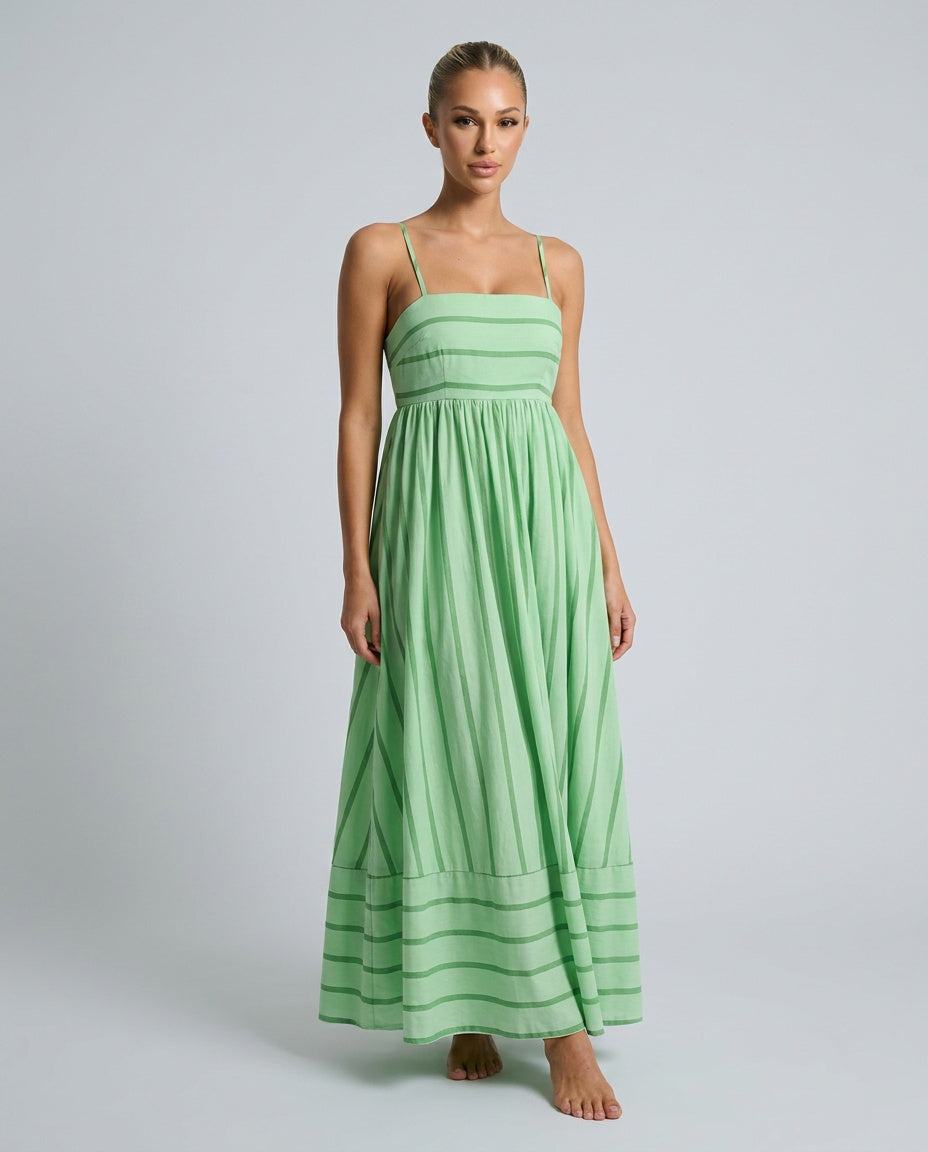 Elin | Striped Strappy Summer Maxi Dress