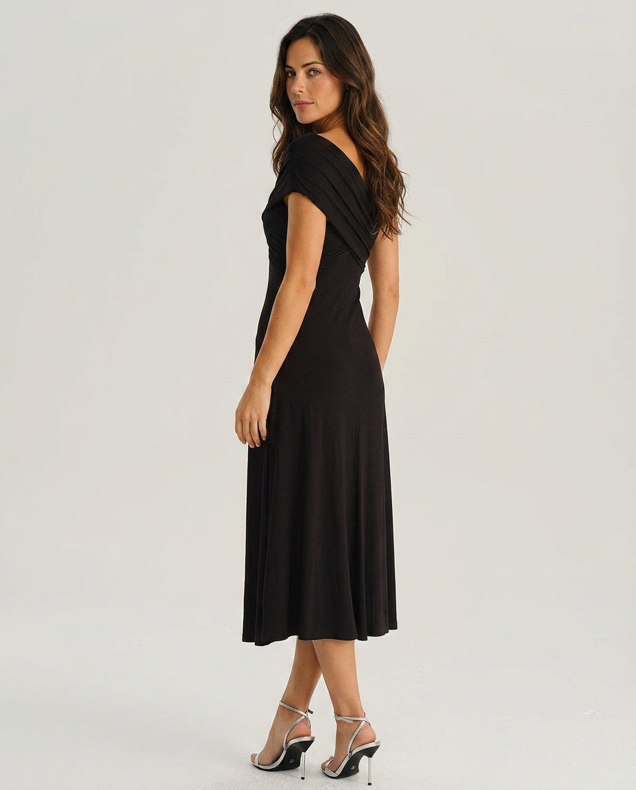 Zara | Sleeveless One-Shoulder A-Line Midi Dress
