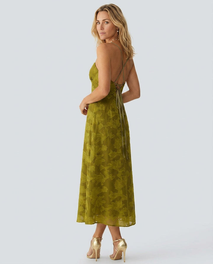 Giselle | Floral Ruched Backless Slip Maxi Dress