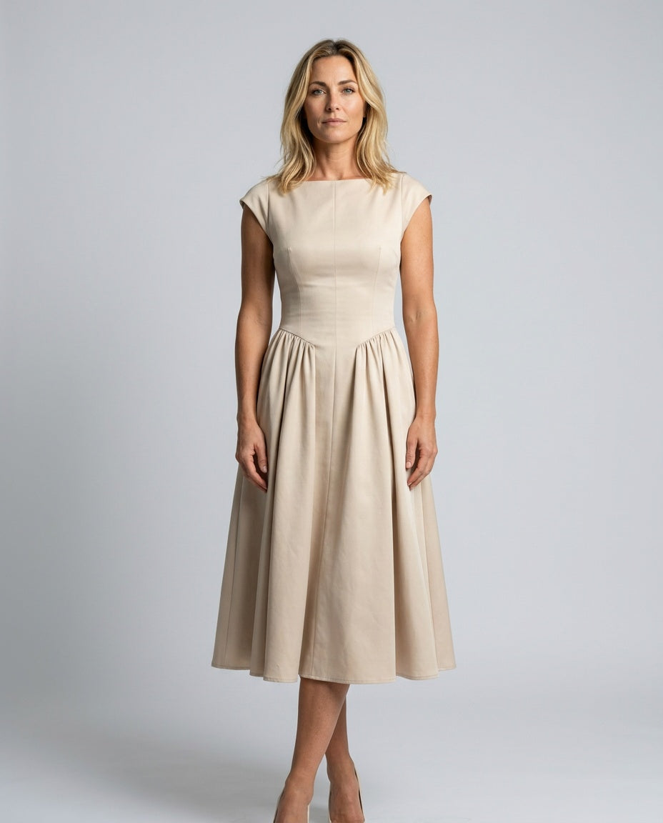 Celeste | Full-Skirt Midi Dress