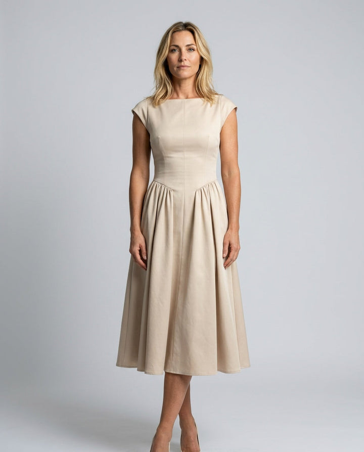 Celeste | Full-Skirt Midi Dress