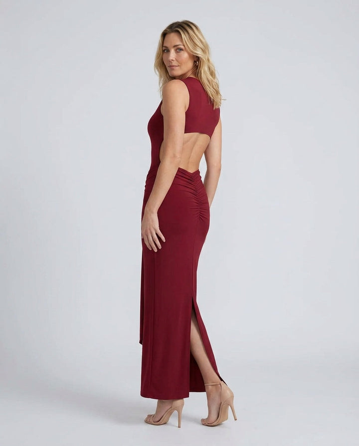 Faye | Open Back Fitted Maxi Dress