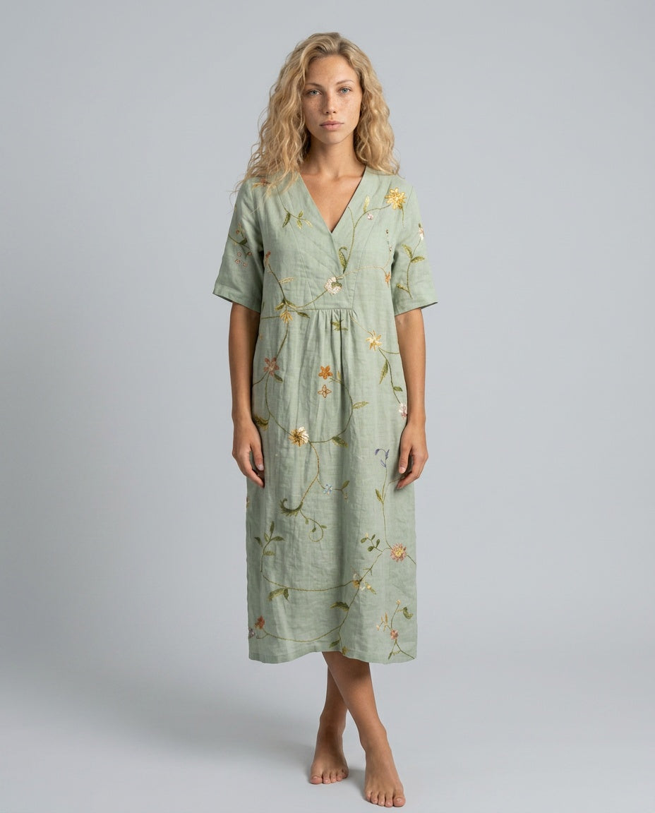 Fiona | Floral Print Midi Dress