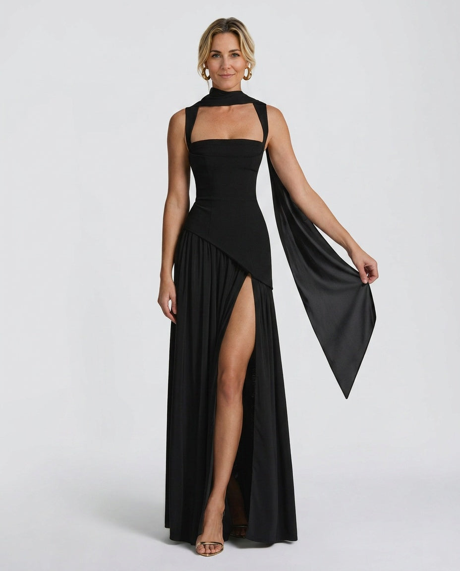 Nina | Strapless Ruched Maxi Dress