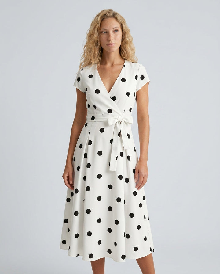 Camille | Polkadot Wrap Midi Dress