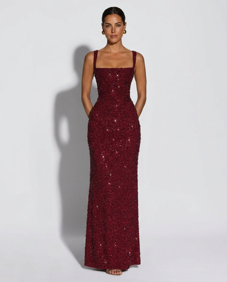 Calanthe | Sleeveless Sequin Maxi Dress