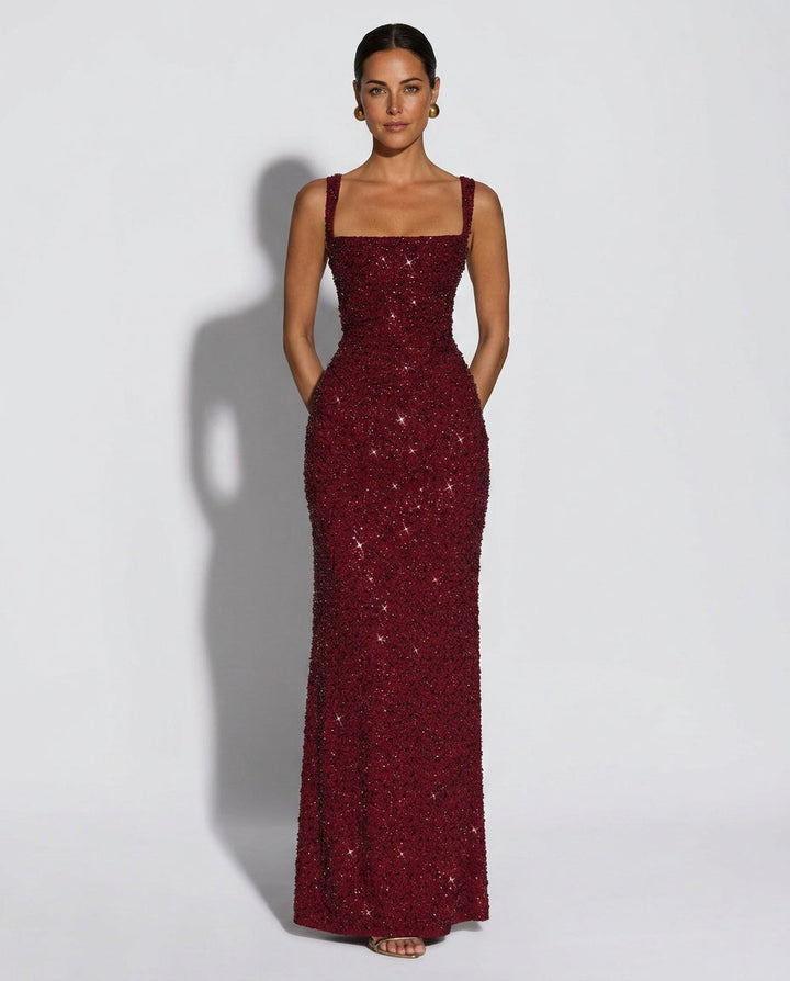 Calanthe | Sleeveless Sequin Maxi Dress