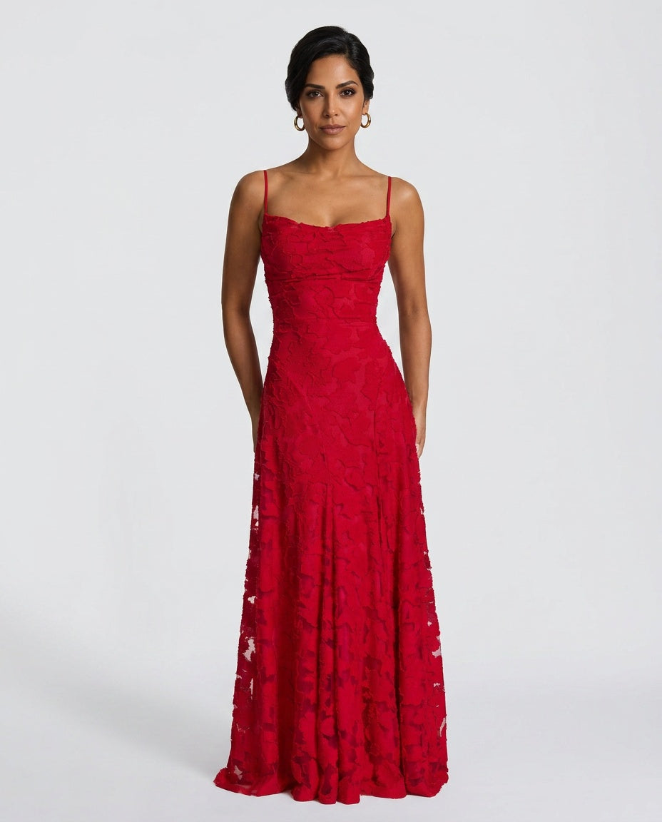 Isolde | Corset Lace-Up Back Maxi Dress