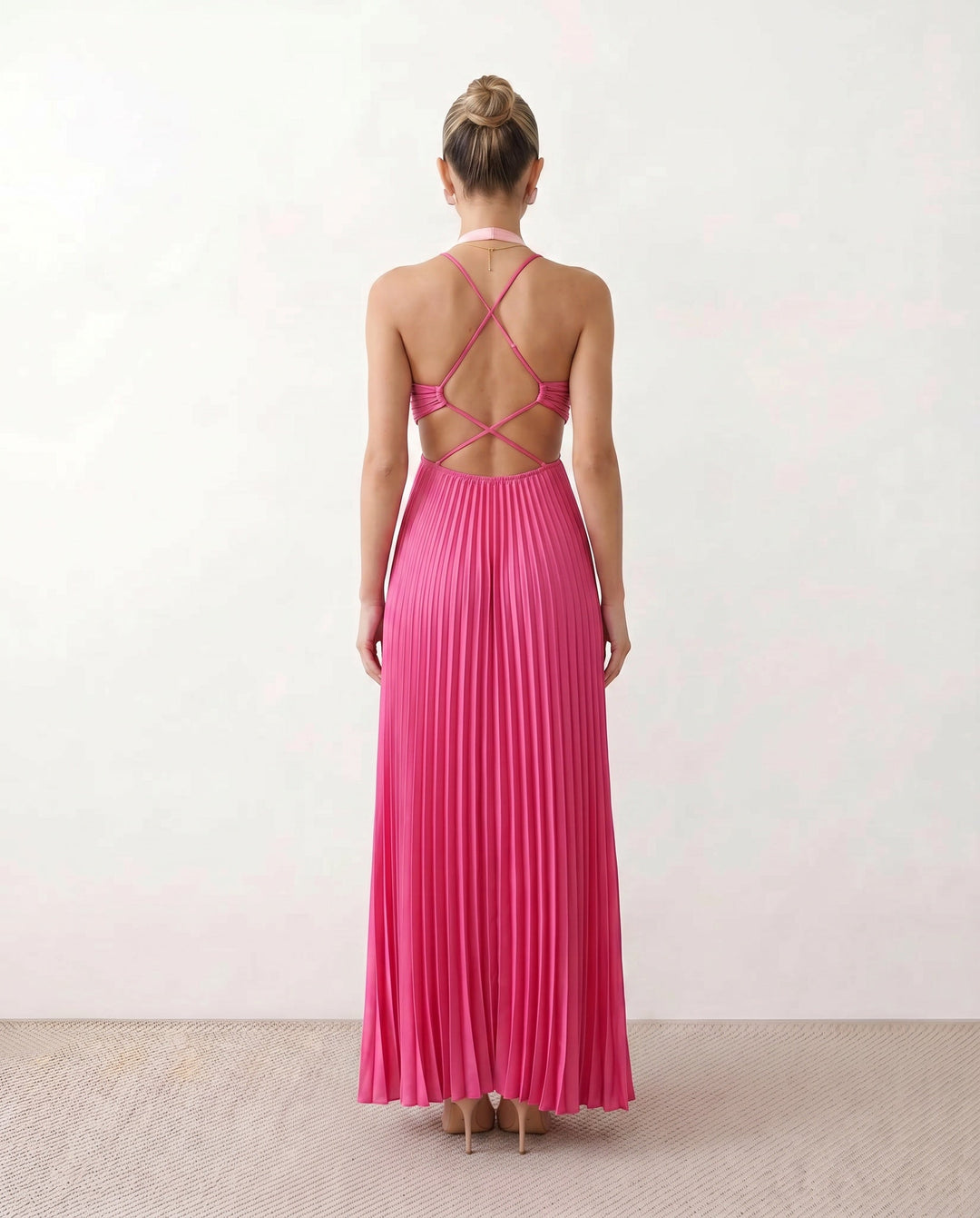 Estella | Pleated Strapless Maxi Dress