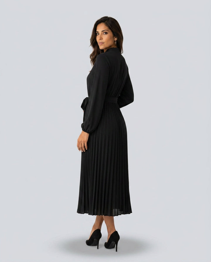 Vivienne | Pleated Midi with Belted Waist