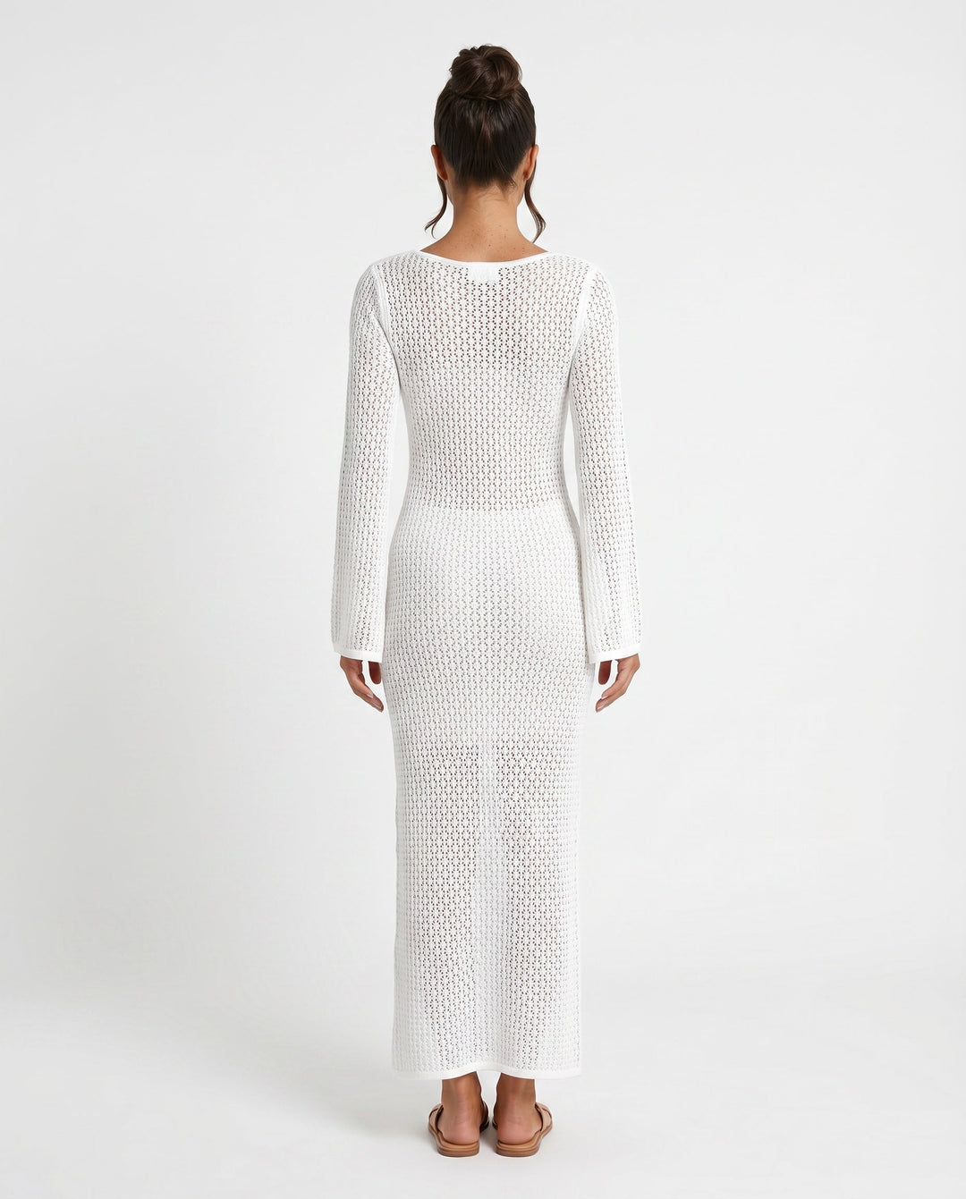 Una | Plunge Neck Crochet Maxi Dress