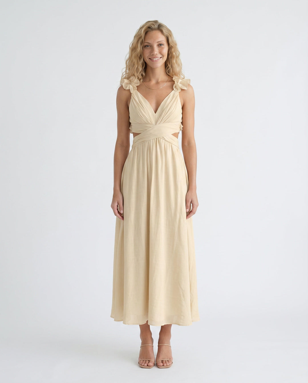 Giedre | Lace-Up A-Line Midi Dress