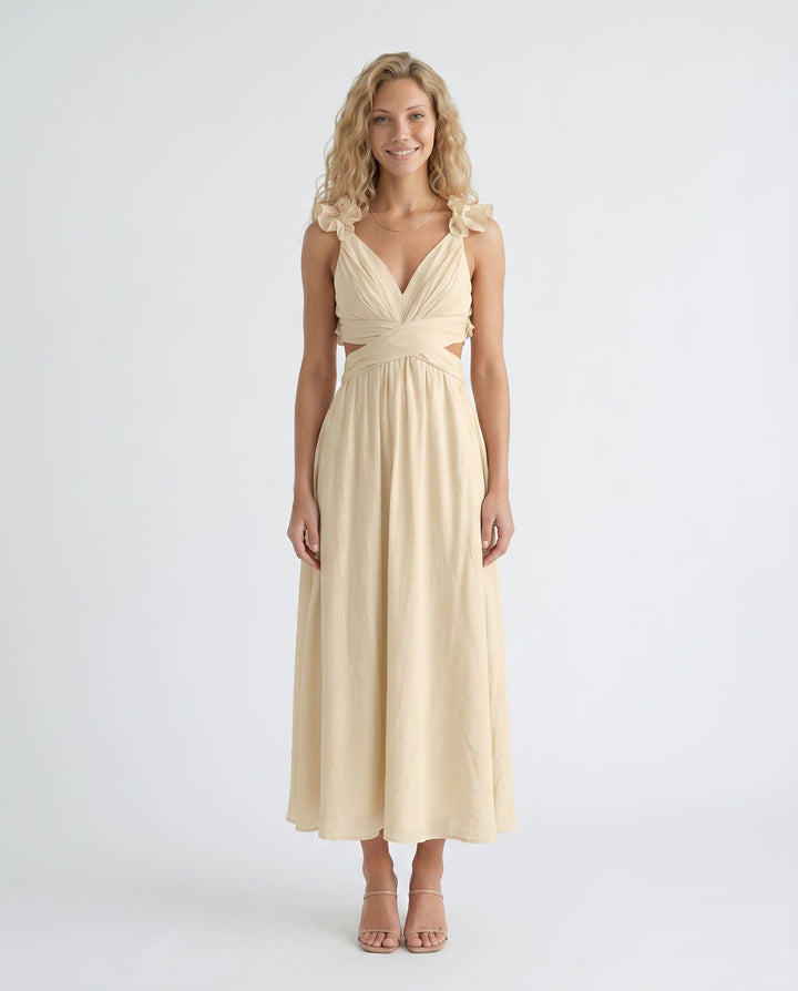Giedre | Lace-Up A-Line Midi Dress