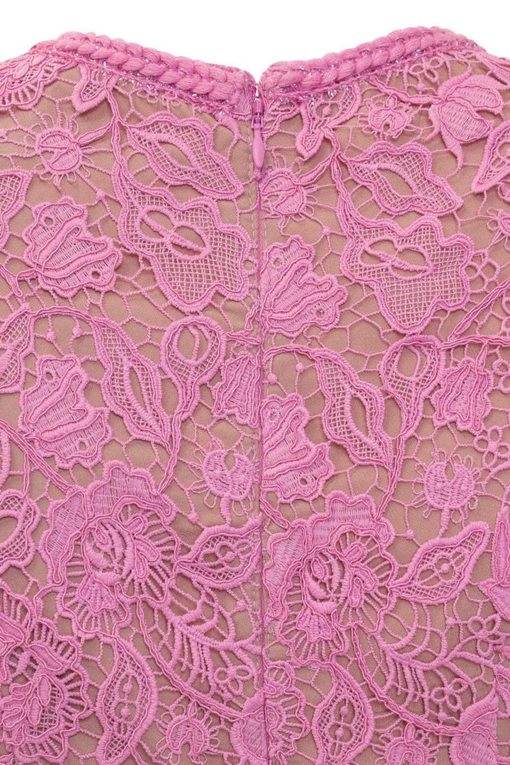 Rosa | Short Sleeve Lace Midi Dress