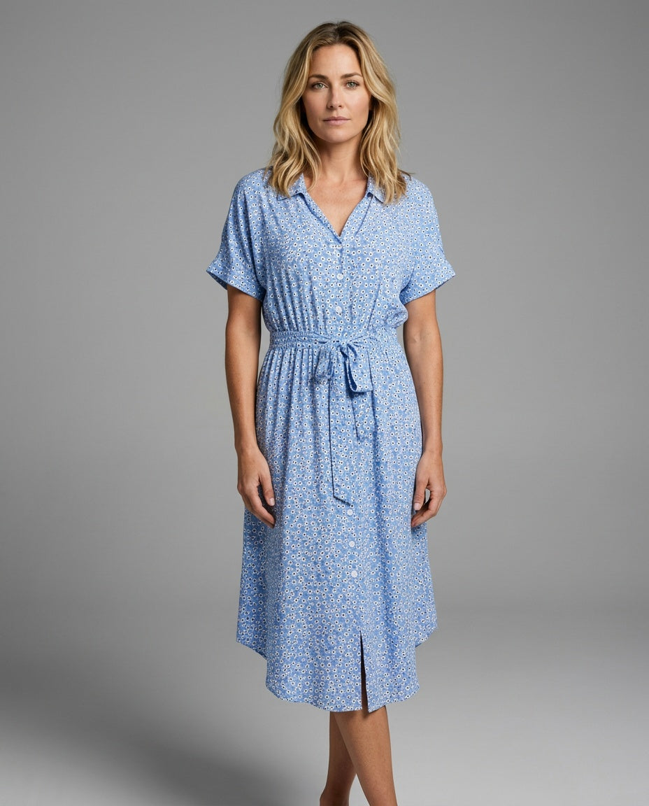 Vivienne | Floral Button-Front Midi Dress