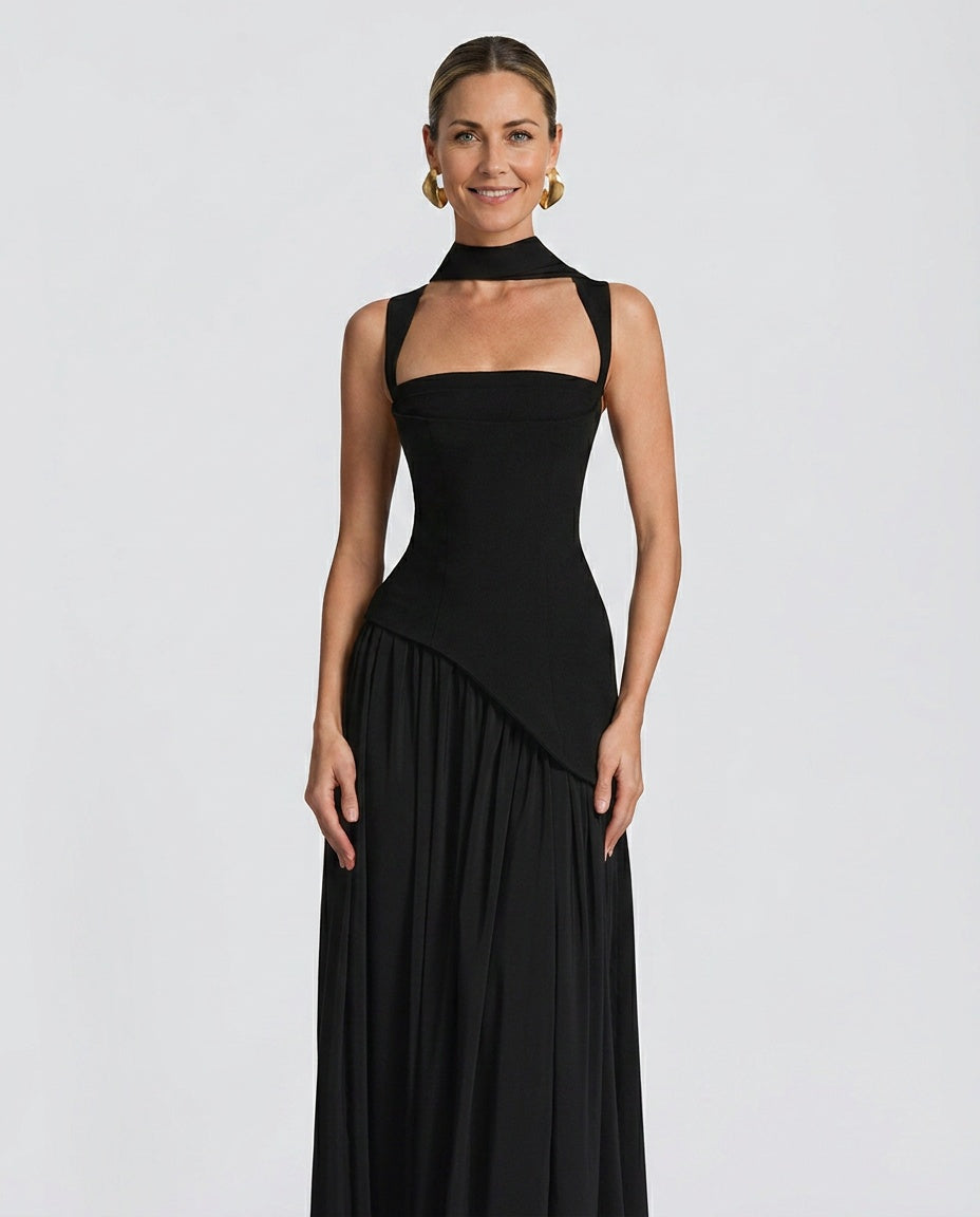 Nina | Strapless Ruched Maxi Dress