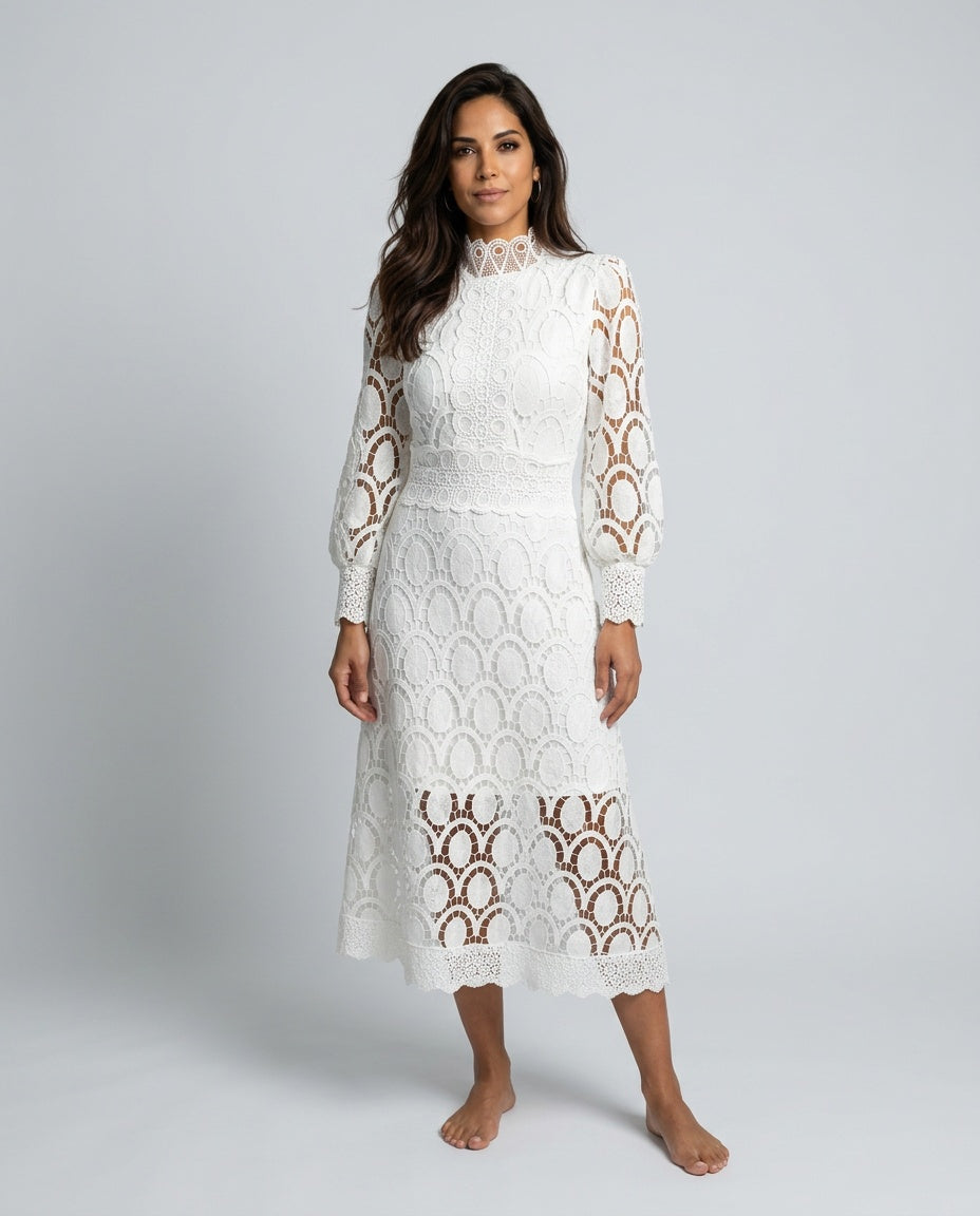 Lacelle | Lace-Trim Summer Maxi Dress