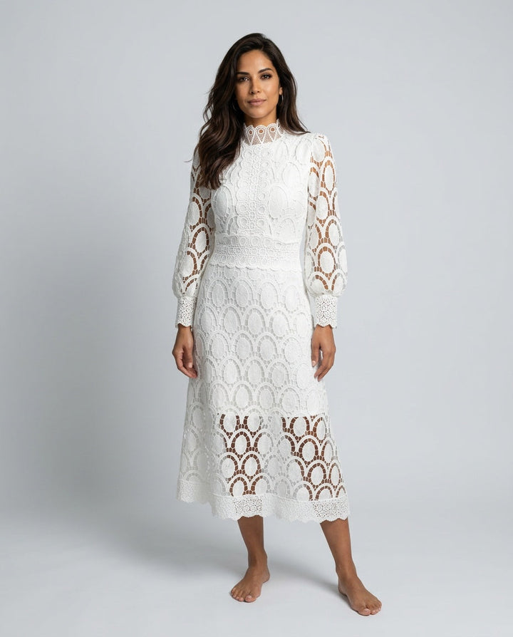 Lacelle | Lace-Trim Summer Maxi Dress