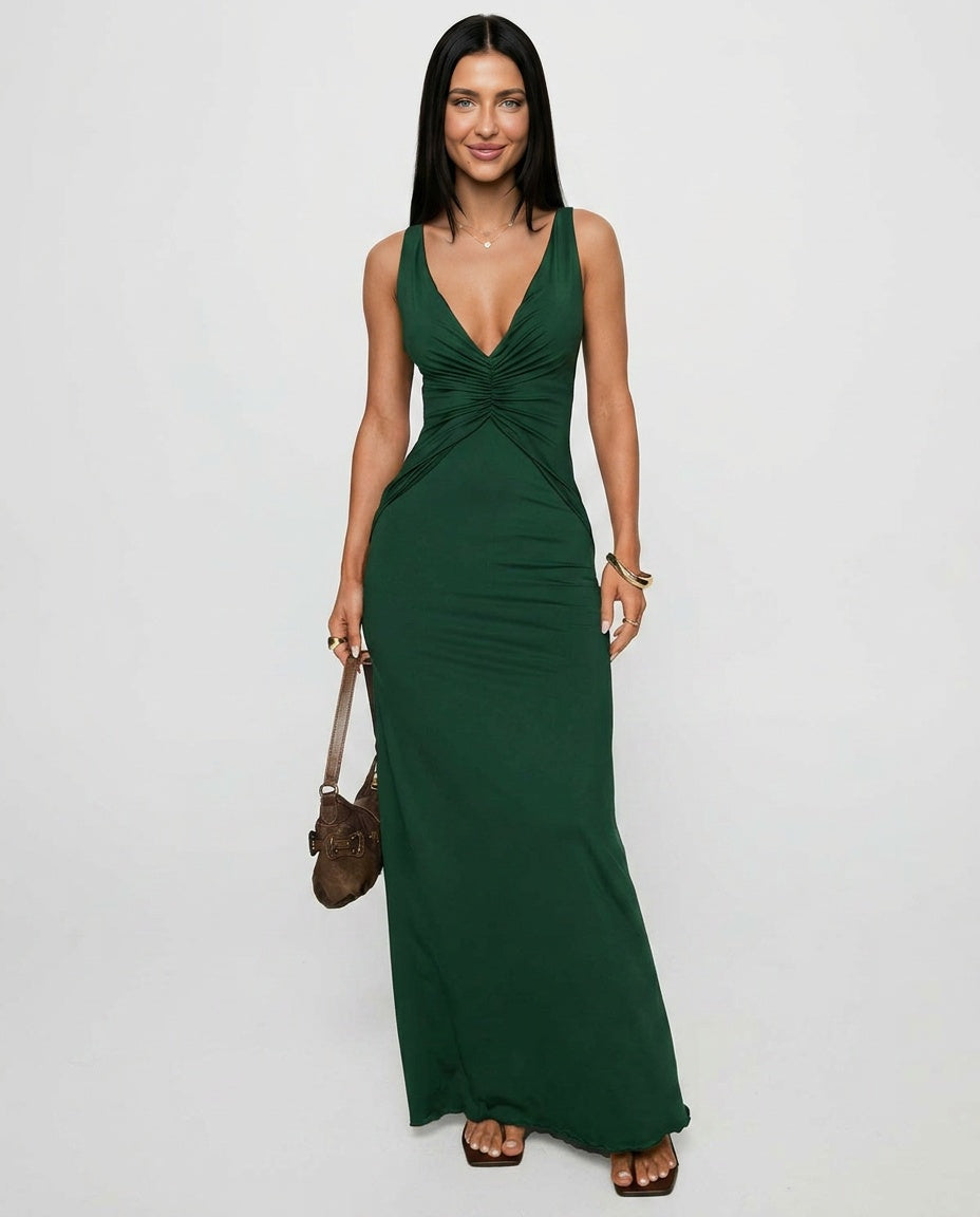 Frederica | Plunge V-Neck Maxi Dress