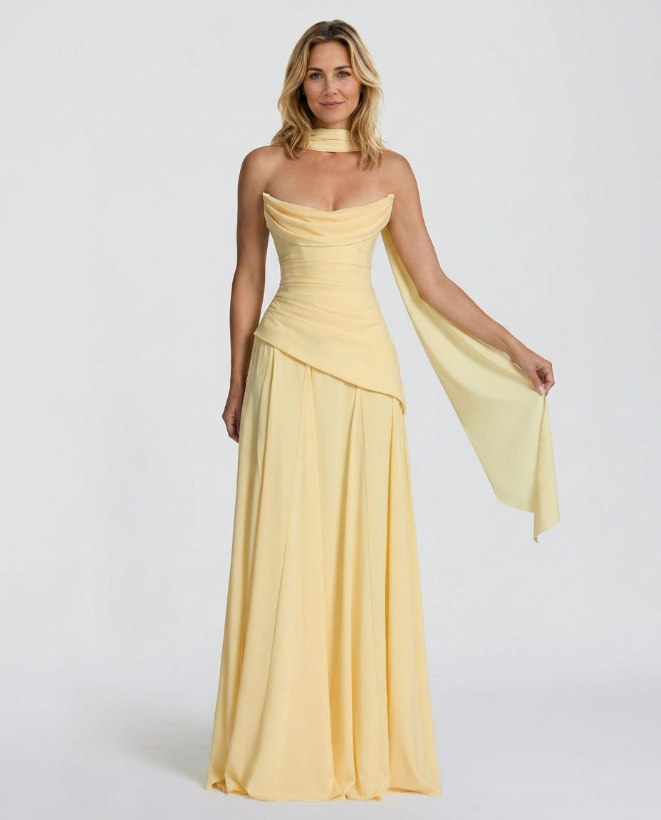 Mira | One-Shoulder Ruched Maxi Dress