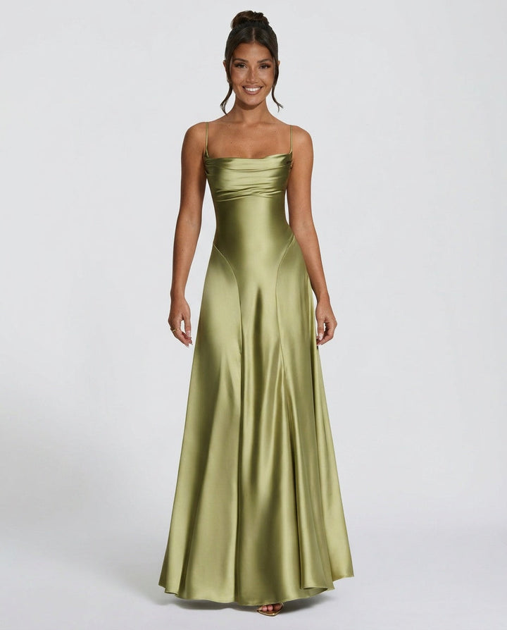 Adelina | Ruched Spaghetti Strap Maxi Dress