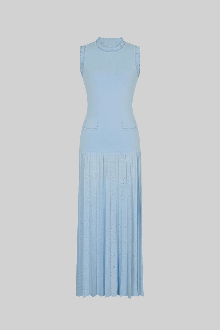 Noor | Pearl Embellished Knit Sleeveless Midi Dress